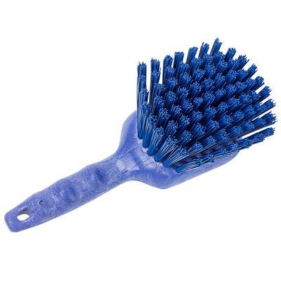 Carlisle White Plastic Scrub Brush With Blue Bristles - 8L