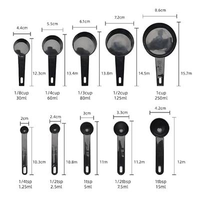 Plastic Black Measuring Cup Spoon Set, For Home