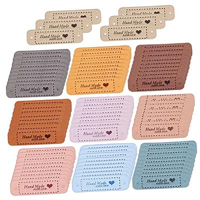 Customized Leather Tag - Handmade with Love - Mod. E - Handmade Tags for  Crochet Sewing Labels (Customized Text - 30 Pieces)