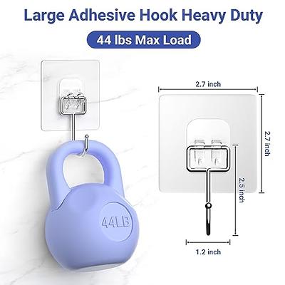 Adhesive Hooks for Hanging Heavy Duty Wall Hooks 22 lbs Self Adhesive Towel  Hook Waterproof Transparent Hooks for Keys Bathroom Shower Outdoor Kitchen  Door Home Improvement Sticky Hooks 12 Pack 