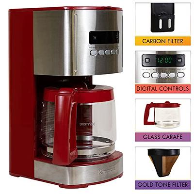 Programmable Coffee Maker, 12 Cups Coffee Pot with Timer and Glass