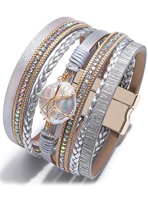 QGoliver Boho Wrap Bracelet for women Natural Stone Handmade Crystal Beaded  Bracelets Gift for Girls Mom Sister - Yahoo Shopping