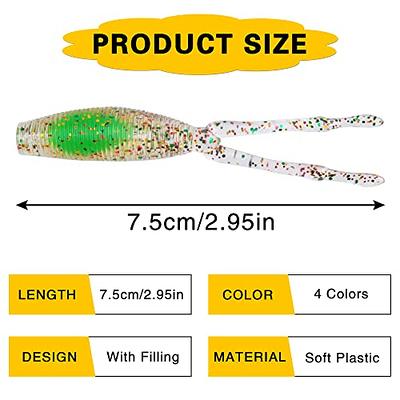  Soft Fishing Lure Kit,Swimbait Paddle Tail Wolly Bug Creature  Baits Rubber Worms Bait Soft Plastic Lure for Bass with Tackle Box (Type A  - 35PCS) : Sports & Outdoors