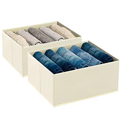 DIMJ Storage Bins with Lids, 2Pcs Large Foldable Fabric Closet