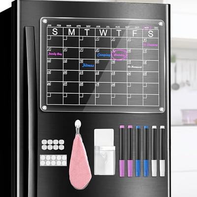  GOLIFE Magnetic Acrylic Calendar for Fridge - Dry Erase Board  Calendar for Fridge, Reusable Planner, Gift for Home Organization, Includes  4 Dry Erase Markers with 4 Colors(16x12Inches) : Office Products