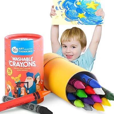 Jar Melo 16 Colors Jumbo Crayons for Toddlers, Non Toxic Washable