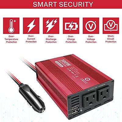 300W 12V 24V 220V Power Inverter with dual USB-C