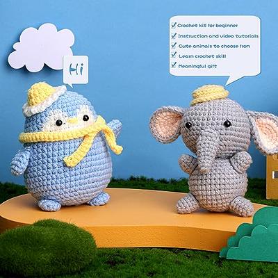 UzecPk Beginner Crochet Kit, Crochet Animal Kit with Yarn