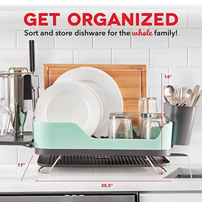 SuperOrganize Dish Drying Rack, Dish Rack with Drainboard, Kitchen