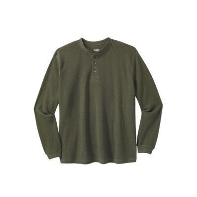 Men's Big & Tall Waffle-Knit Thermal Henley Tee by KingSize in Heather  Olive (Size 5XL) Long Underwear Top - Yahoo Shopping