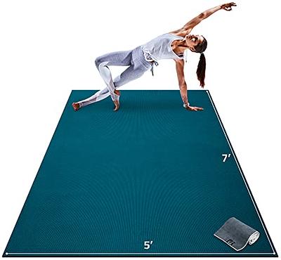 CAMBIVO Large Yoga Mat, Extra Thick Workout Mats for Home Gym, 6'x 4'x 8 mm  Non Slip Wide Exercise Mat for Pilates, Stretching or Cardio, Use Without  Shoes
