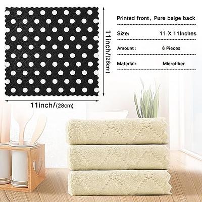 Nialnant 6 Pack 100% Cotton Waffle Weave Kitchen Towels,Soft and Absorbent  Kitchen Dish Rags, Dish Cloths for Washing Dishes 12x12 Inches, Beige