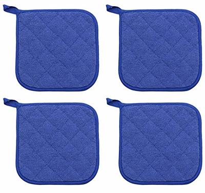 Cotton Pot Holders Cotton Made Machine Washable Heat Resistant Everyday  Kitchen Basic Terry Pot Holder, Hot Pads, Trivet for Cooking and Baking Set  of 4 (Dark Blue) - Yahoo Shopping