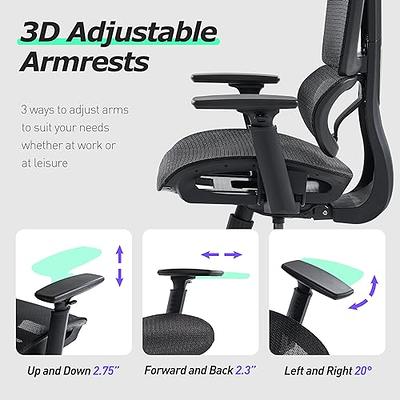  Ergonomic Office Chair - Mesh Office Chair High Back, Rolling Desk  Chair, Executive Swivel Chair, Computer Chair with 3D Adjustable Armrest,  3D Lumbar Support, Blade Wheels, Adjustable Headrest : Home 