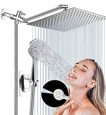 Shower Head, 10'' High Pressure Rainfall Shower Head with 3 Settings  Handheld Shower Combo with 11''Extension Arm, Anti-leak Square Rain Shower  Head with 78'' Hose/Holder(Matt Black Shower Heads) 