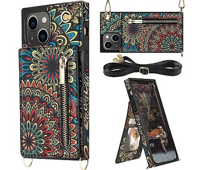 Fashion Faux Leather Phone Case For Iphone 15/14/13/12/11 Pro Max With  Holder Long Lanyard Wallet Crossbody Bag Protect Cover - Temu