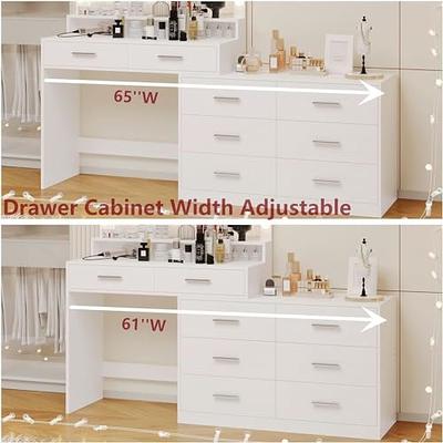 Irontar Vanity Desk with Large Mirror and 3-Color Lights, Makeup Vanity  with 8 Drawers & Open Shelf, Side Cabinet with Width Adjustable, Makeup  Table for Girls, Women, White WDT007W - Yahoo Shopping