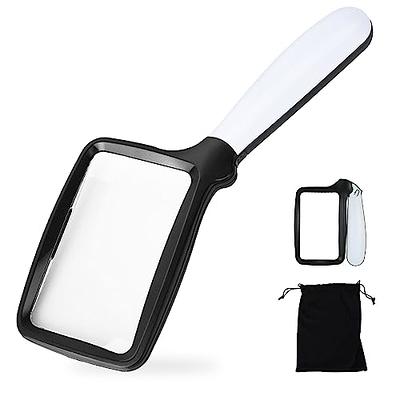  30X 40X Magnifying Glass with Light and Stand, Large Lighted  Magnifying Glass 18 LED Illuminated Handheld Magnifier Folding for Reading  Close Work Coins Jewelry Macular Degeneration (Red) : Health & Household