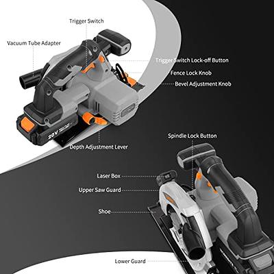 PowerSmart 20V 6-1/2 Inch Cordless Circular Saw with 4.0Ah Battery