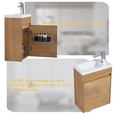 Corner Bathroom Vanity Sink Combo for Small Space Wall Mounted Cabinet Set