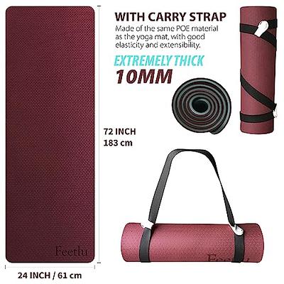 Goplus 101.6-mm Yoga Mat with Carrying Strap in the Yoga Mats department at