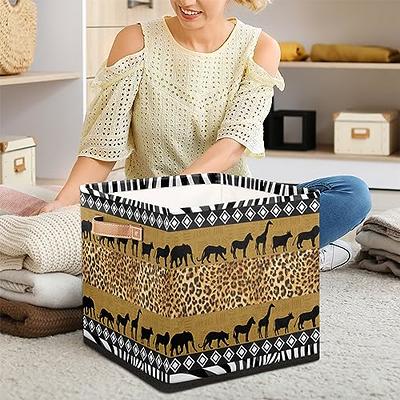 Storage Bins Fabric, Large Storage Bins with Lids, Collapsible Storage Box  Closet Shelf, Decorative Storage Baskets for Organizing Bedroom Dorm  Nursery, Khaki, 1-Pack 