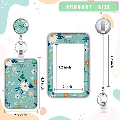 ID Badge Holder,Retractable Badge Reel with Vertical ID Holder Protector  Badge Clip for Student Worker Nurse Teacher (Flower 2) - Yahoo Shopping