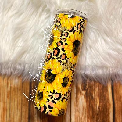 Sunflower Snowglobe Tumbler Snow Globe Tumbler Glitter 