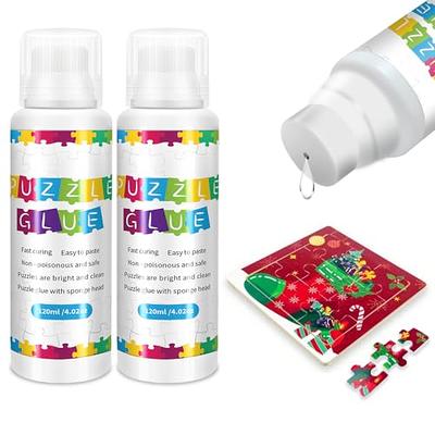 Ingooood Jigsaw Puzzle Glue,120Ml Puzzle Glue,Puzzle Saver for 1500/3000/5000 Pieces of Puzzle for Paper and Wood,Non-Toxic and Quick Dry with Jigsaw