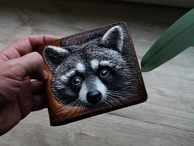 Leather Wallet Hand Tooled Wallet, Raccoon Pocket Hand-Carved, Hand-Painted  Walet, Custom Mens Gift Ukrainian Seller - Yahoo Shopping