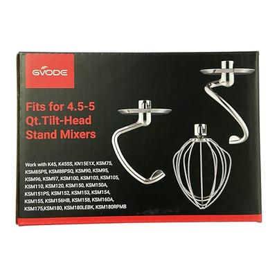 EGNic Stainless Steel Dough Hook Attachment for Kitchenaid 4.5-5 Quart  Tilt-Head Stand Mixer, Spiral Dough Hook Replacement for Kitchenaid Mixers