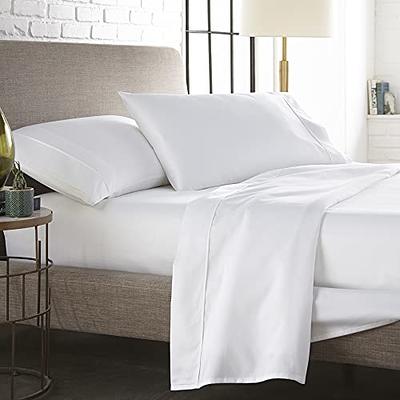 Mayfair Linen 500 Thread Count Cotton Sheet White Queen Sheets Set, 4-Piece  Long-Staple Pure Cotton Best Sheets for Bed, Breathable, Soft Silky Sateen