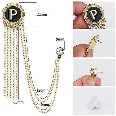 Gold and Silver Tone Initial Chain Brooch Laple Pin for Men Suits, Metal  Suit Stud, Shirt Studs, Suit Accessories for Men Women on Wedding,Anniversary,Dinner  Parties. - Yahoo Shopping