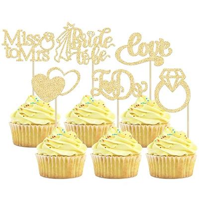 Gyufise 24Pcs Bride to Be Cupcake Toppers Gold Glitter I Do Love Heart Ring  Miss To Mrs Cupcake Picks Bridal Shower Cake Decorations for Wedding  Engagement Bachelorette Party Supplies - Yahoo Shopping