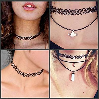 Dainty Black Lace Choker 90s Grunge Goth Necklace Punk Emo Jewelry