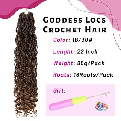 6 Pack Gypsy Locs Crochet Hair 18 Inch Crochet Locs 3 Tone Wavy Goddess  Fauxs Locs Crochet Hair Extensions 1B/30/27