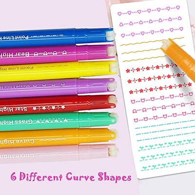 AOROKI 10 Colors Curve Highlighter Pens Set, 10 Different Shapes Dual Tip  Markers, Cool Pens for Journal Planner Scrapbook Art Office School Supplies  for Kids Adults - Yahoo Shopping