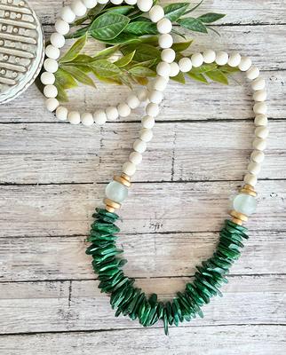 Chunky Yellow and Green Agate Statement Necklace, Chunky Necklace | aftcra