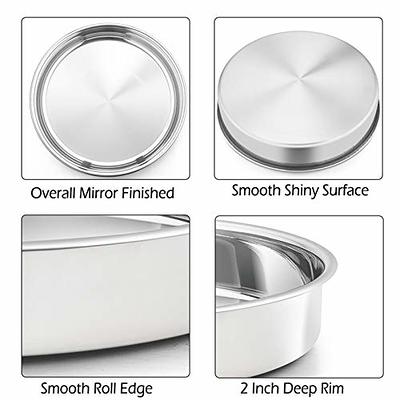 8 Inch Cake Pan Set of 4, P&P CHEF Stainless Steel Round Baking Pans Layer  Cake Pans Tin Set, Mirror Polished & Dishwasher Safe, Non Toxic & Healthy