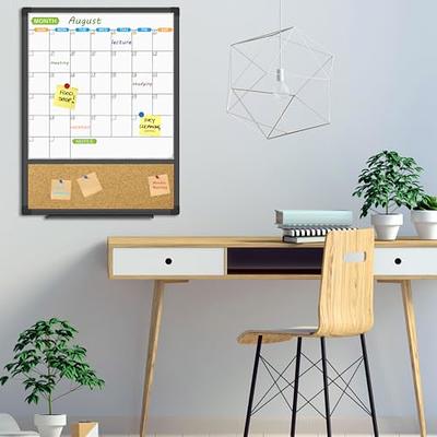 JILoffice Magnetic Calendar Whiteboard & Bulletin Corkboard Combination,  Combo Board 20 x 28 Inch, Black Aluminum Frame Wall Mounted Board for Office  Home and School with 10 Push Pins - Yahoo Shopping