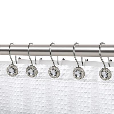 allen + roth Matte Black Stainless Steel Single Shower Curtain Hooks (12- Pack) in the Shower Rings & Hooks department at