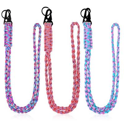 Heavy Duty Braided 550 Paracord Neck Lanyard Keychain for Men