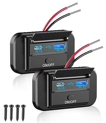 Dual Quick Charge 3.0 and PD RV USB Outlet 12V Qidoe 12V USB Charger Car USB
