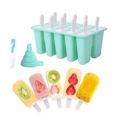 Popsicles Molds, 6 Ice Pop Molds Maker, DIY Pop Molds Maker Ice Cream Pop  Maker Popsicle Trays - with Funnel & Cleaning Brush 
