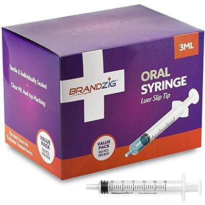 1ml Syringe - 100 Pack - Luer Slip Tip, No Needle, Sterile Individually  Blister Packed - Medicine Administration for Infants, Toddlers and Small  Pets 