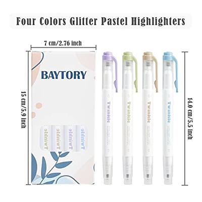 BAYTORY Pastel Highlighters and Colored Ink Pens, Glitter