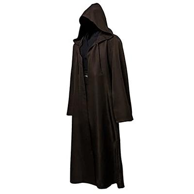 Adult Hooded Robe Jedi Wizard Cloak Darth Cape Halloween Knight Tunic  Cosplay Costume for Men Women