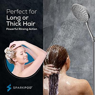 SparkPod Shower Head - High Pressure Rain - Premium Quality Luxury Design -  1-Min Install - Easy clean Adjustable