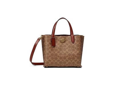 Coach Willow Tote 24 in Signature Canvas Tan/Rust