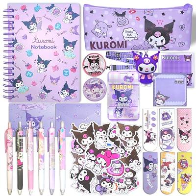 Cinnamoroll School Supplies, Cartoon Office Gift Set, Including Pencil Case  Keychain Lanyard with ID Card Holder Bookmarks Botton Pins Rollerball Pens  Ruler Stickers Sticky Note Book for Girls Kids Teens